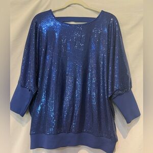 NWOT - Stunning Skinnygirl Royal Blue Sequined Fancy Top